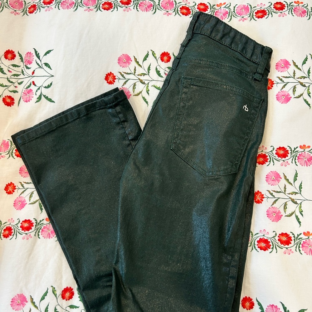 RAG & BONE - coated green jeans